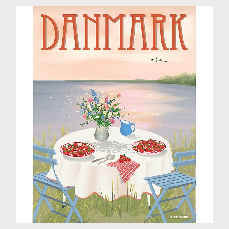 Vissevasse Plakat - 30x40 cm - Danmark - Jordbr