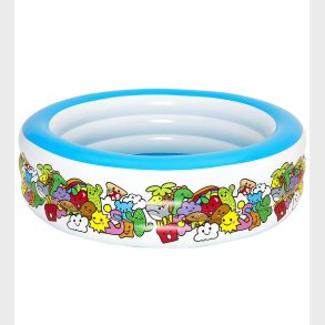 Bestway Badebassin - 196x53cm - Hvid/Bl m. Print