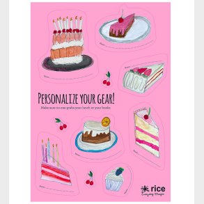 Rice Klistermrker Til Madkasse - 10 stk. - Pink/Sweet Cake