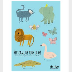 Rice Klistermrker Til Madkasse - 9 stk. - Bl/Sweet Jungle