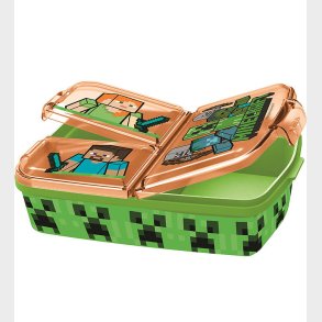 Minecraft Madkasse - 3 Rum - 18x13x5,5 cm - Grn/Orange
