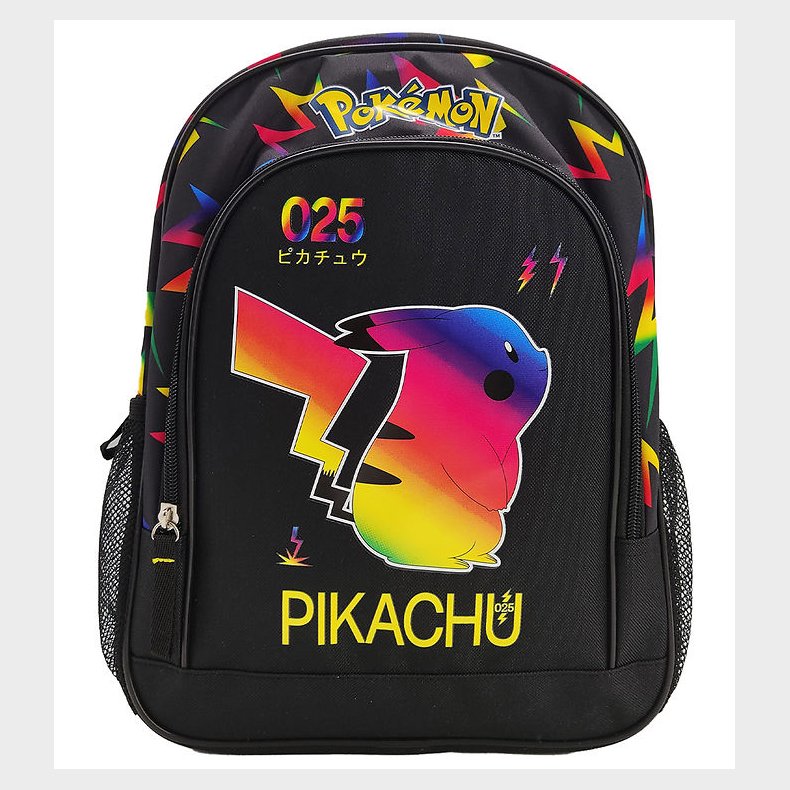 Pok&eacute;mon Rygsk - Medium - 37x26x12 cm - Sort m. Neonprint