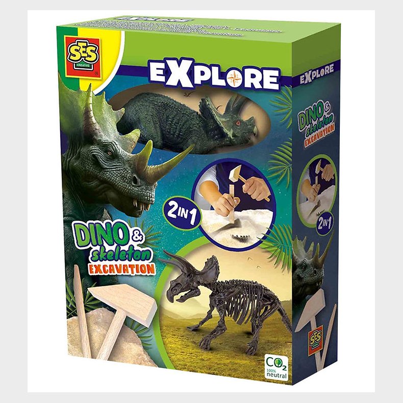 SES Creative Udhug - Explore - Triceratops og Skelet