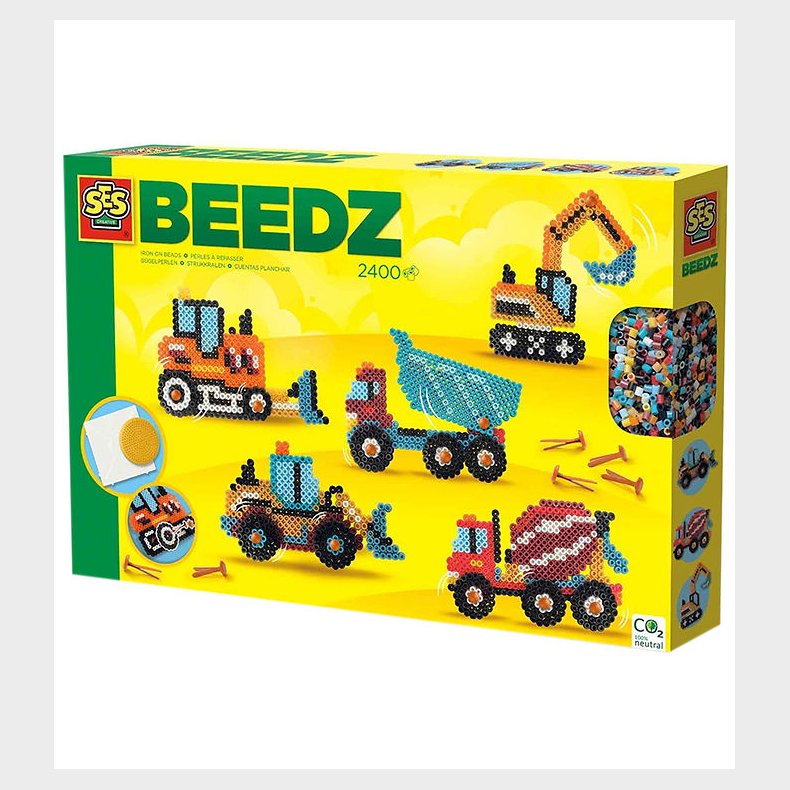 SES Creative Perler - Strygeperler - 2400 stk - Strygeperler Byg