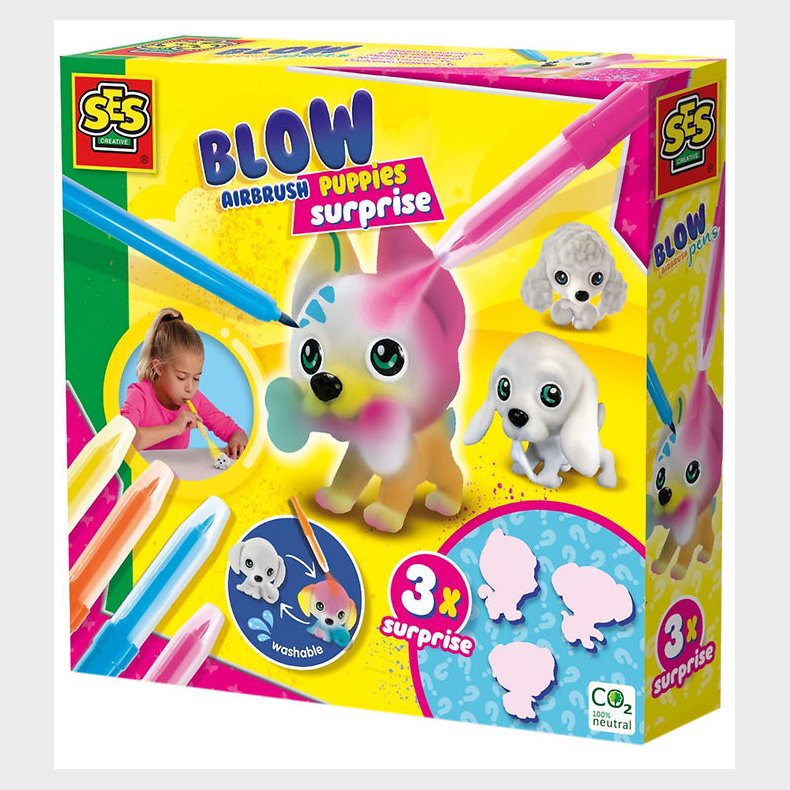 SES Creative Pustetusser - Dekorer 3 Hundehvalpe