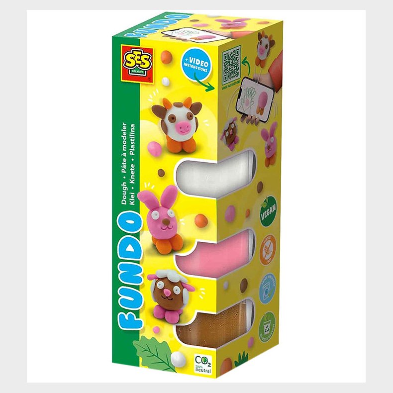 SES Creative Modellervoks - 3x90gr/1x40g - FunDo Bondegrdsdyr