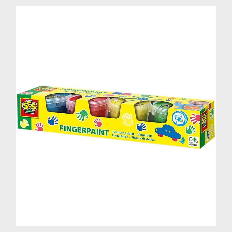 SES Creative Fingermaling - 4x110ml - Primrfarver