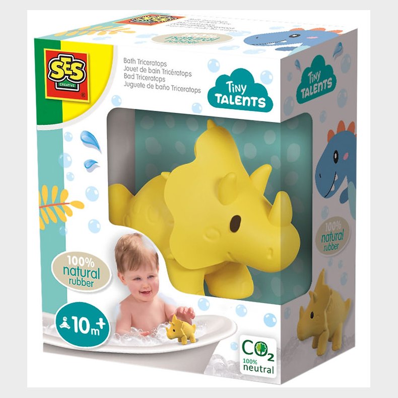 SES Creative Badedyr - Triceratops - Naturgummi