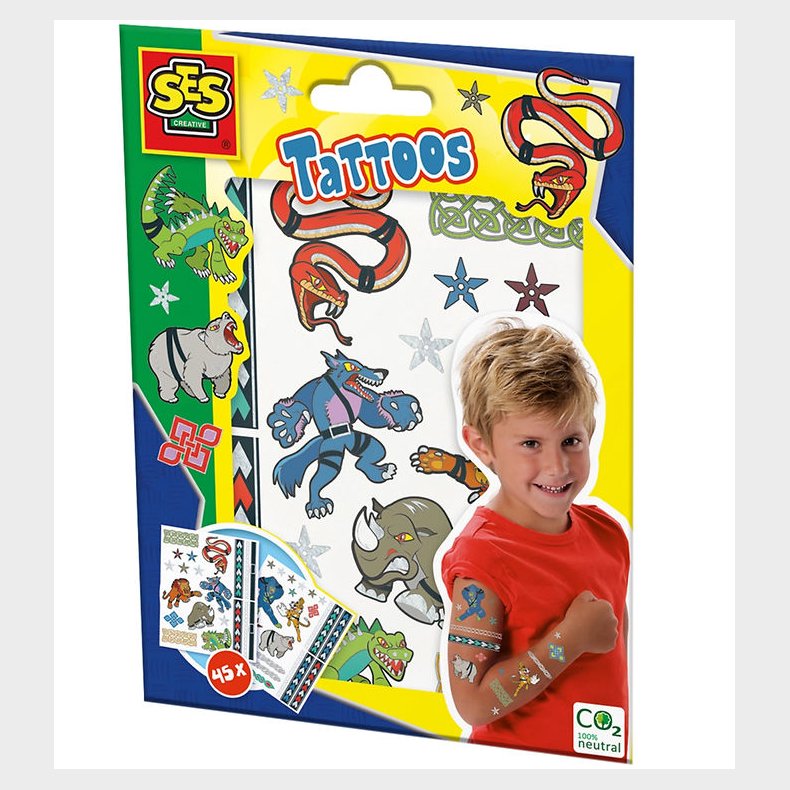 SES Creative Tatoveringer - Dyrekrigere - 45 stk