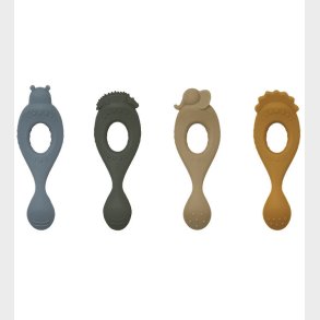 Liewood Skeer - Silikone - Liva - 4-pak - Safari/Blue Multi Mix