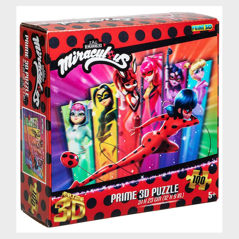 Prime 3D Puslespil Puslespil - 3D - 100 Brikker - Miraculous