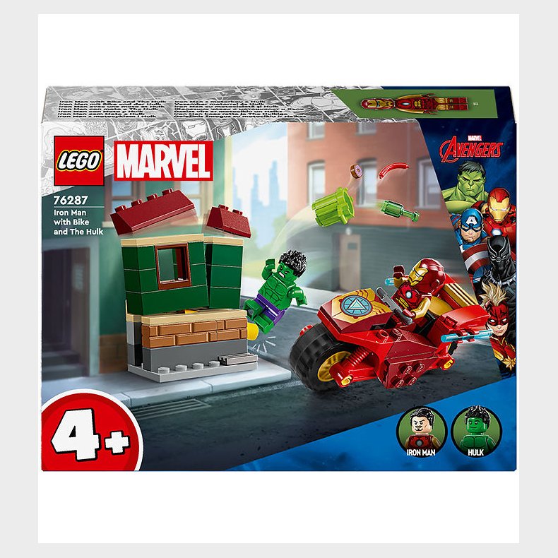 LEGO Marvel - Iron Man med motorcykel og Hulk 76287 - 68 Dele