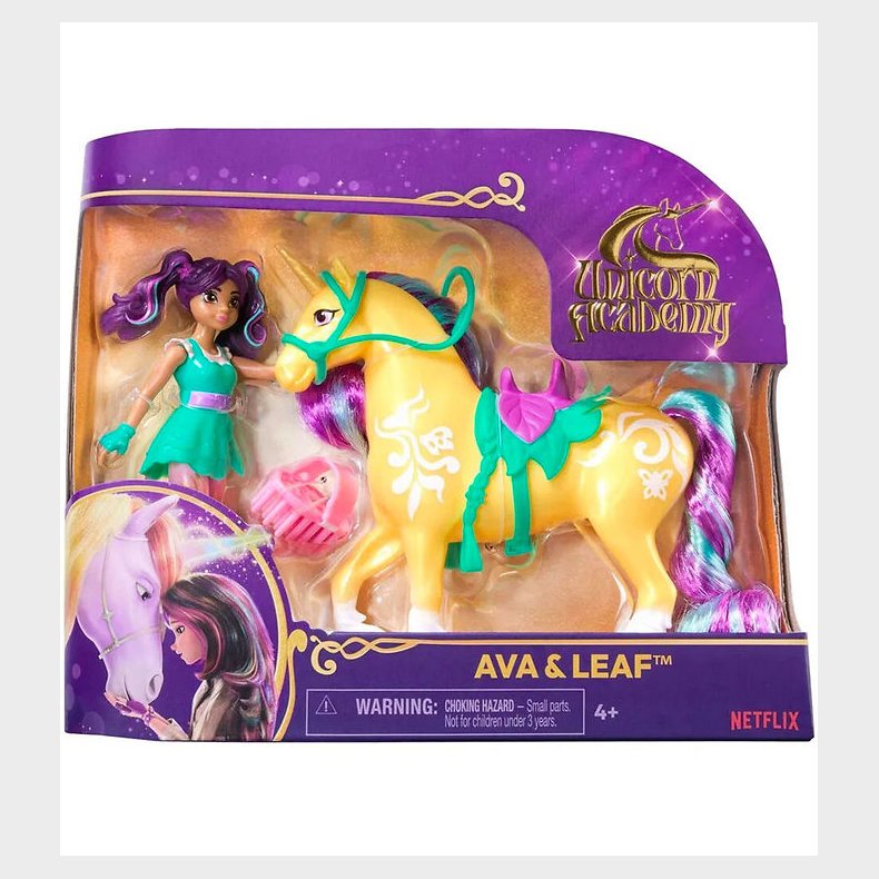 Unicorn Academy Legetjsfigurer - 13,5 cm - Ava & Leaf