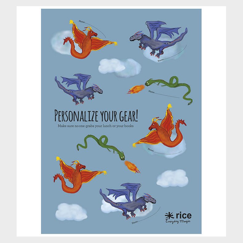Rice Klistermrker Til Madkasse - Dragon