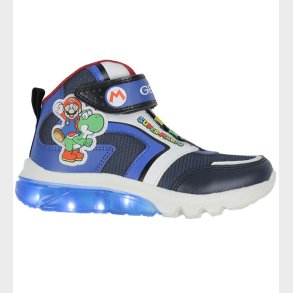 Geox Stvler m. Lys - J Ciberdron - Super Mario - Navy/Royal