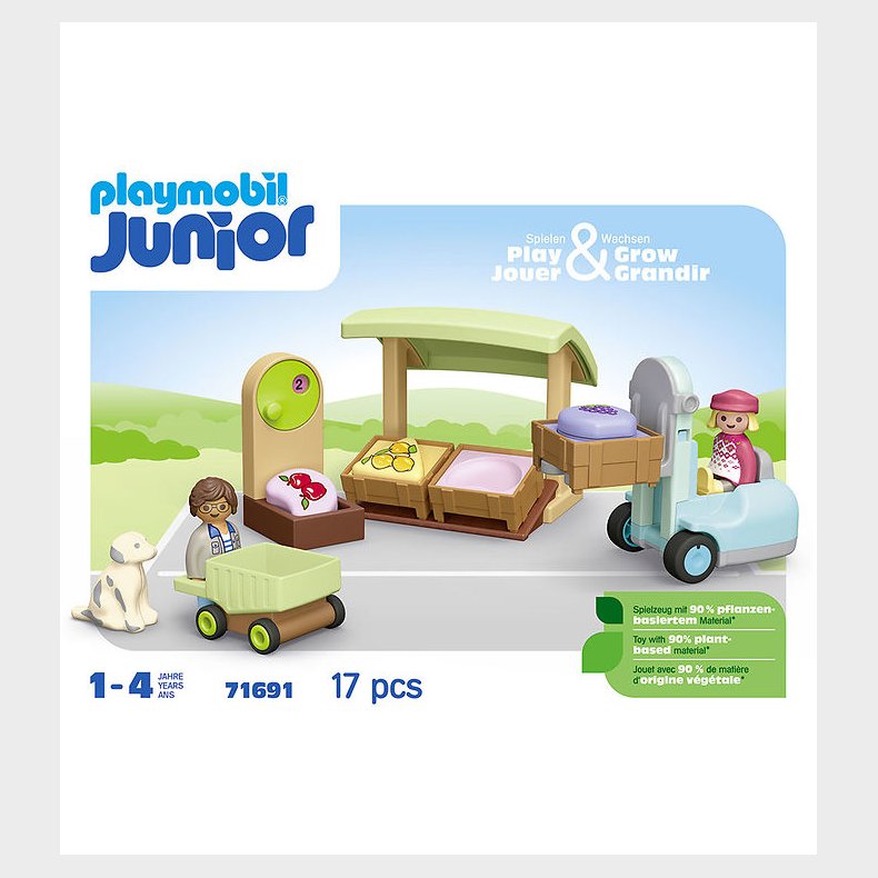 Playmobil Junior - Organic Market Stall &amp; Forklift - 71691 - 17