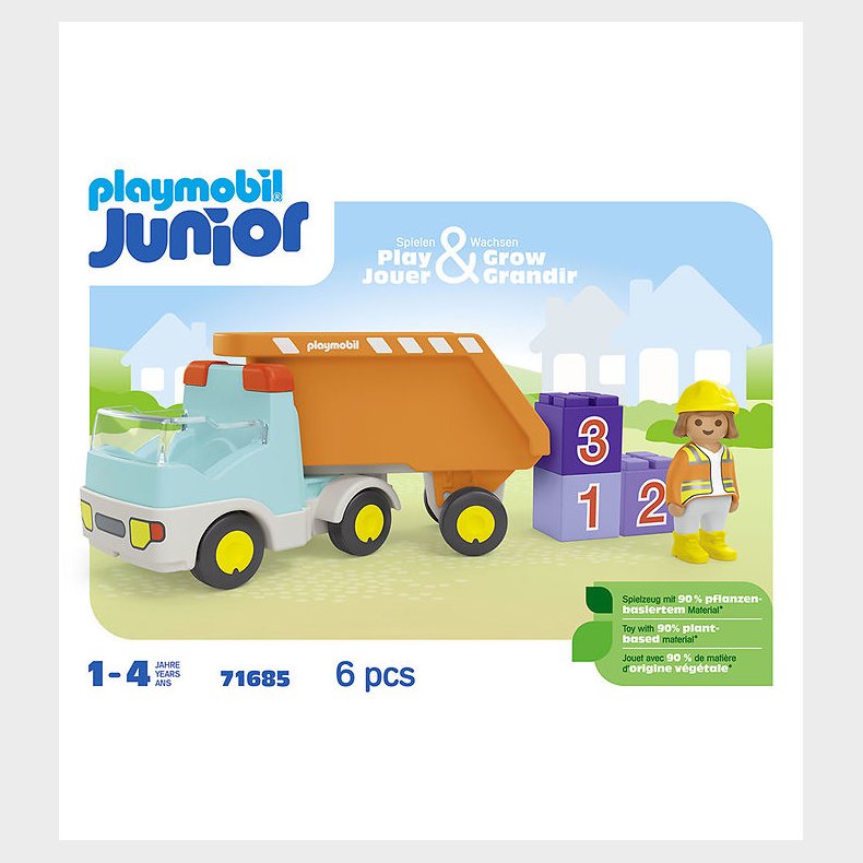 Playmobil Junior - Dump Truck - 71685 - 6 Dele