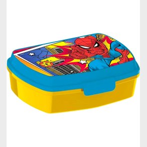 Spiderman Madkasse - Funny Sandwich Box - Gul/Bl