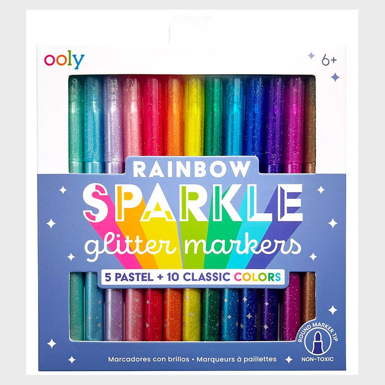 Ooly Tusser - 15-pak - Rainbow Sparkle Glitter