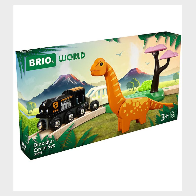 BRIO World Togbane - Cirkelst Dinosaur - 12 Dele - 36098