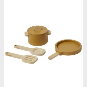 Flexa Play Kkkenst - Gryde og Pande - Mustard/Naturalwood