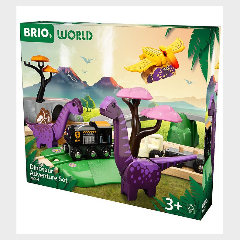 BRIO World Togbanest m. Dinosaurer - 21 dele - 36094