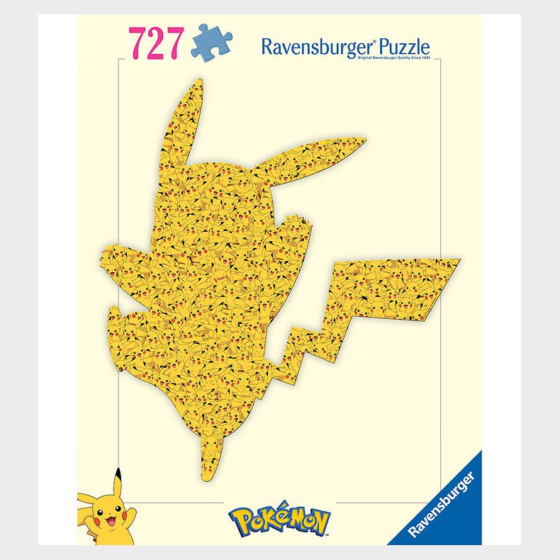 Ravensburger Puslespil - 727 Brikker - Pok&eacute;mon Shaped Pikachu
