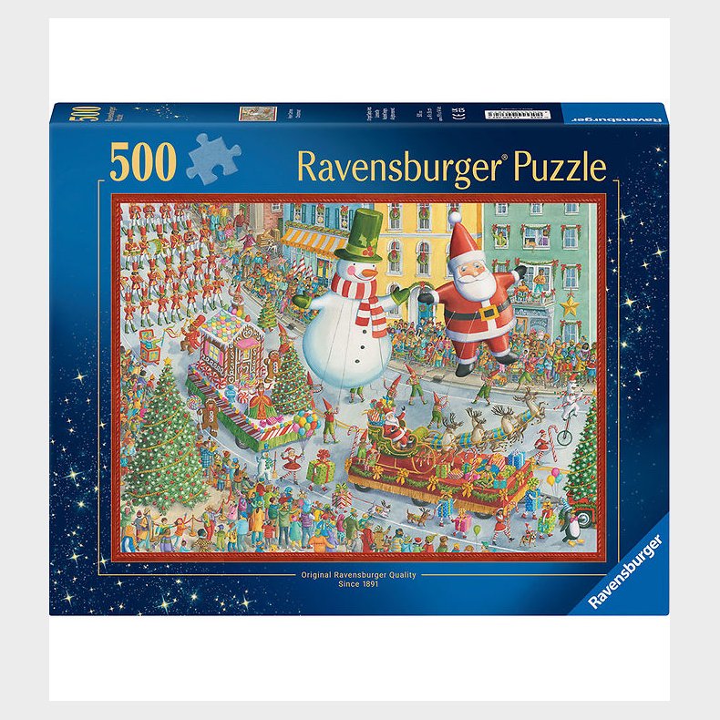 Ravensburger Puslespil - 500 Brikker - Here Comes Christmas