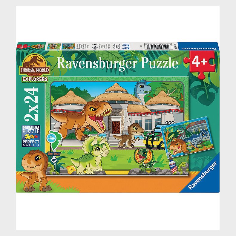 Ravensburger Puslespil - 2x24 Brikker - Jurassic World Explorers