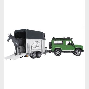 Bruder Bil - Land Rover Defender Station Wagon m. Horse Trailer