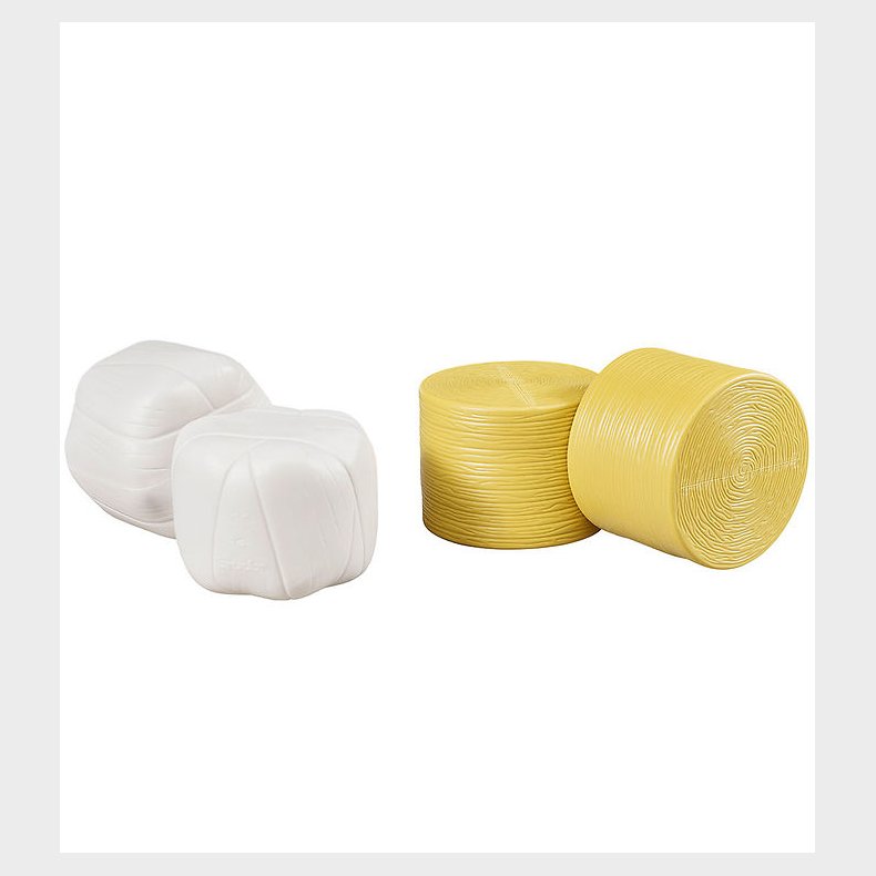 Bruder Tilbehr - 4 Round Hay Bales 2 Pcs Sortes White/Ochre