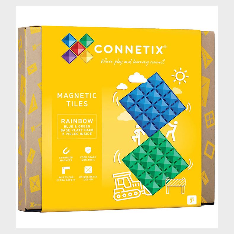 Connetix Magnetplader - 2 Dele - Bl og Grn