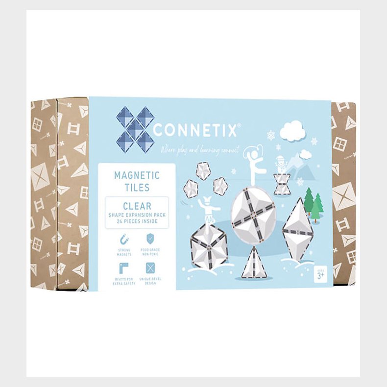 Connetix Magnetst - 24 Dele - Clear Shape Expansion Pack