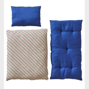 OYOY Dukkesengetj m. Madras - Striber - Blue