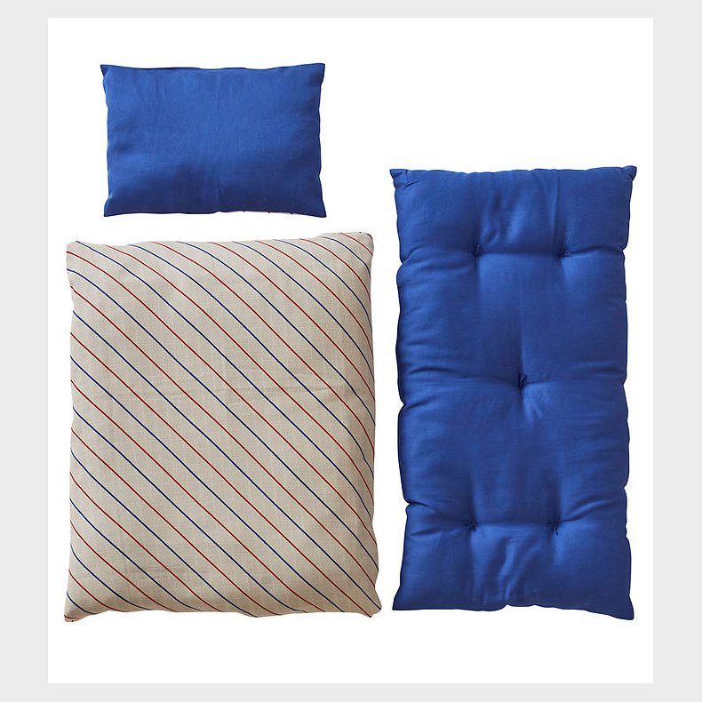 OYOY Dukkesengetj m. Madras - Striber - Blue