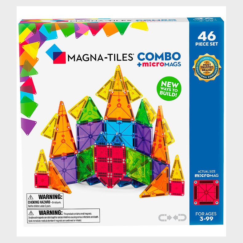 Magna-Tiles Magnetst - 46 Dele - MicroMAGS &amp; Combo