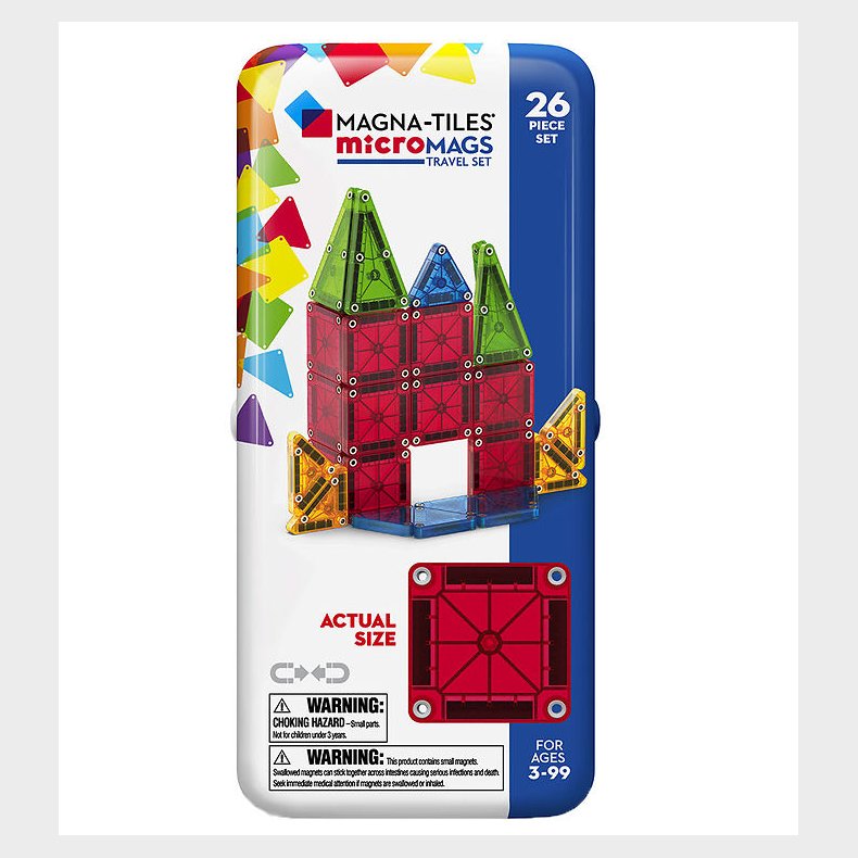 Magna-Tiles Magnetst - 26 Dele - MicroMAGS &amp; Travel Tin Case
