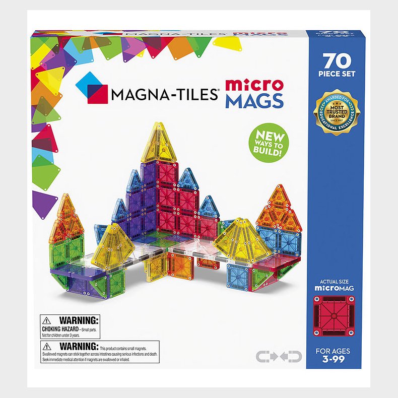 Magna-Tiles Magnetst - 70 Dele - MicroMAGS