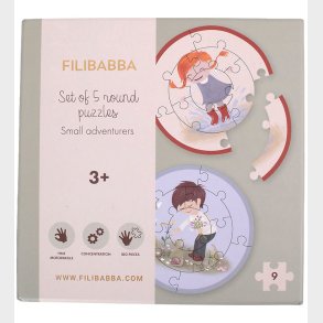 Filibabba Puslespil - St m. 5 Runde Puslespil - Sm Eventyrere