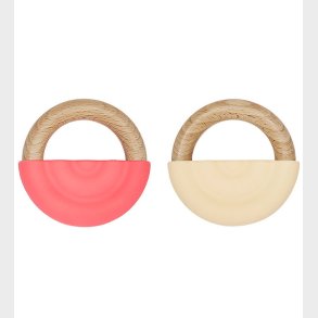OYOY Bidering - Rainbow Teether - 2-pak - Cherry Red/Vanilla