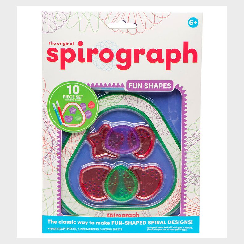 Spirograph Tegnest - 10 dele - Value - Fun Shapes