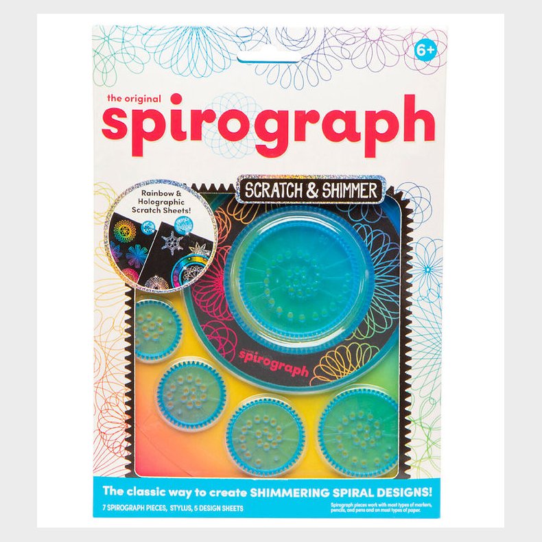 Spirograph Tegnest - 10 Dele - Value - Scratch & Shimmer