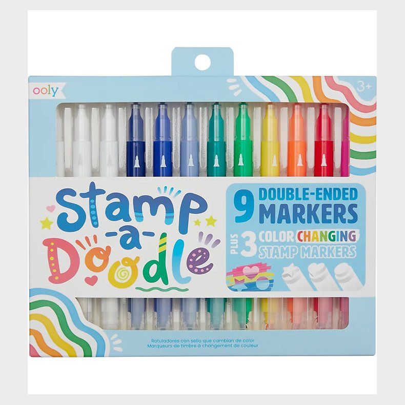 Ooly Dobbeltsidede Tuscher - 9 stk - Stamp-A-Doodle