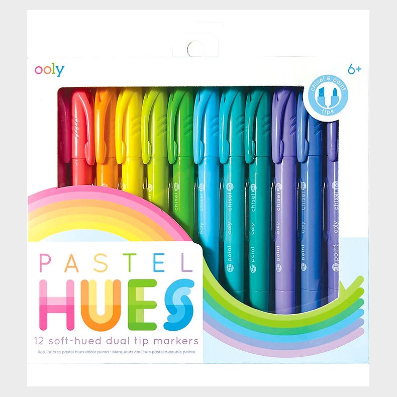 Ooly Dobbeltsidede Tuscher - Pastel Hues - 12 stk