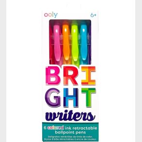 Ooly Kuglepenne - Bright Writers Colored Ballpoint Pens - 6 Stk.