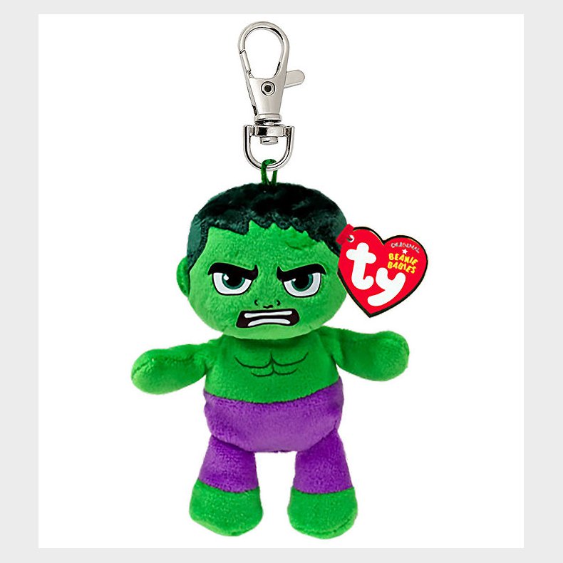 Ty Nglering m. Bamse - Beanie Babies - 12 cm - Marvel Hulk