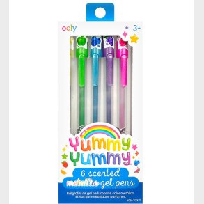 Ooly Kuglepenne m. Frugtduft - Metallic - 6 stk - Yummy Yummy