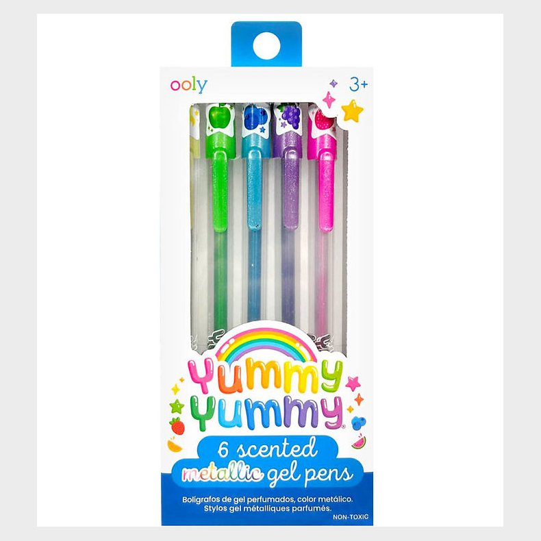 Ooly Kuglepenne m. Frugtduft - Metallic - 6 stk - Yummy Yummy