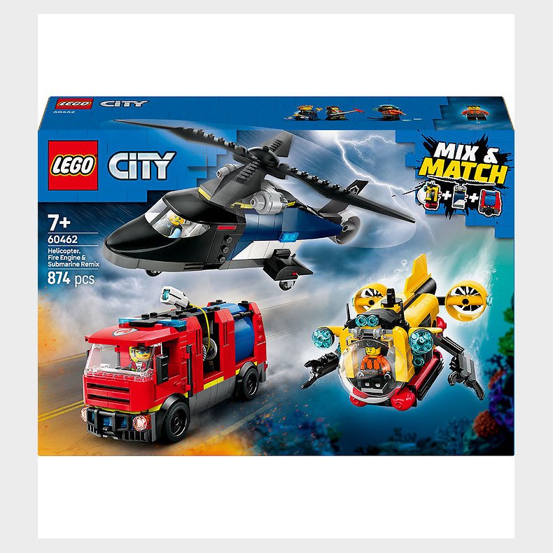 LEGO City - Helikopter, Brandbil Og Ubd 60462 - 874 Dele