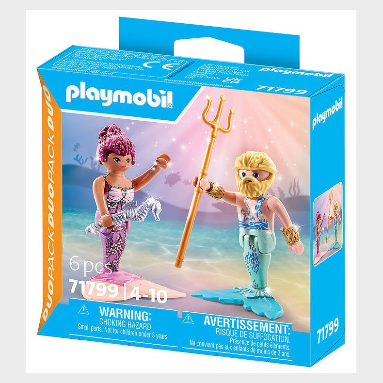 Playmobil Duopack - Mermaid And Triton - 71799 - 6 Dele
